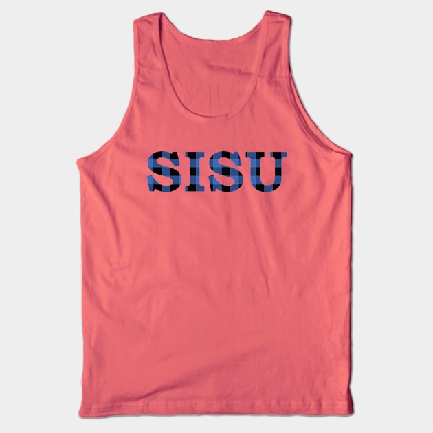 SISU Upper Peninsula Pride Blue Flannel Tank Top by DoctorWatsonDesigns